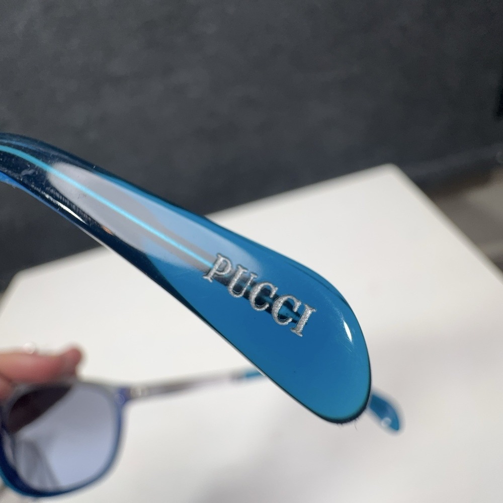 Emilio Pucci EP 186W Blue Gradient Sunglasses Italy Designer Statement - Picture 5 of 12